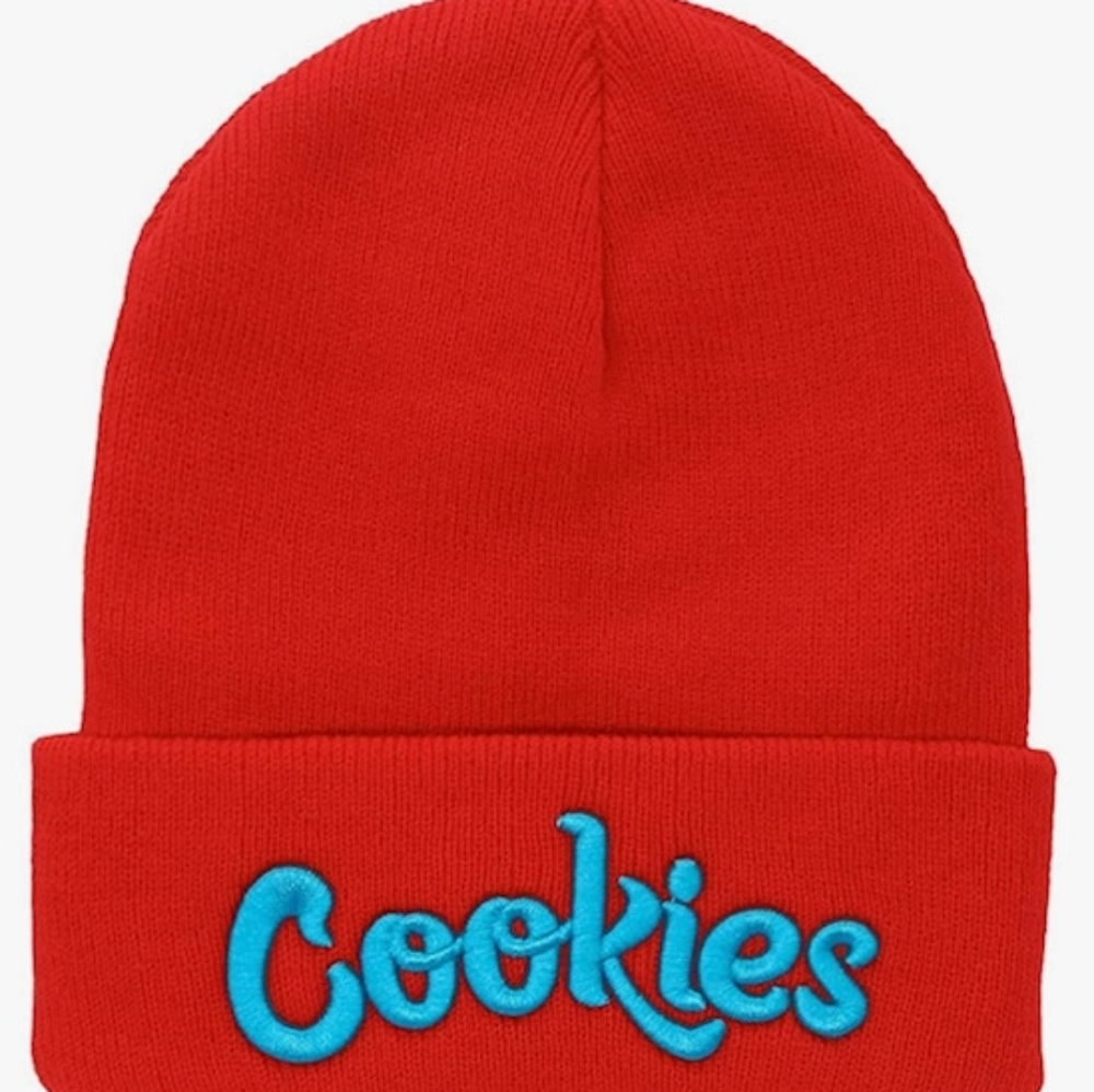 ORIGINAL COOKIES LOGO Knitted Beanie Cap (Red-Blue)